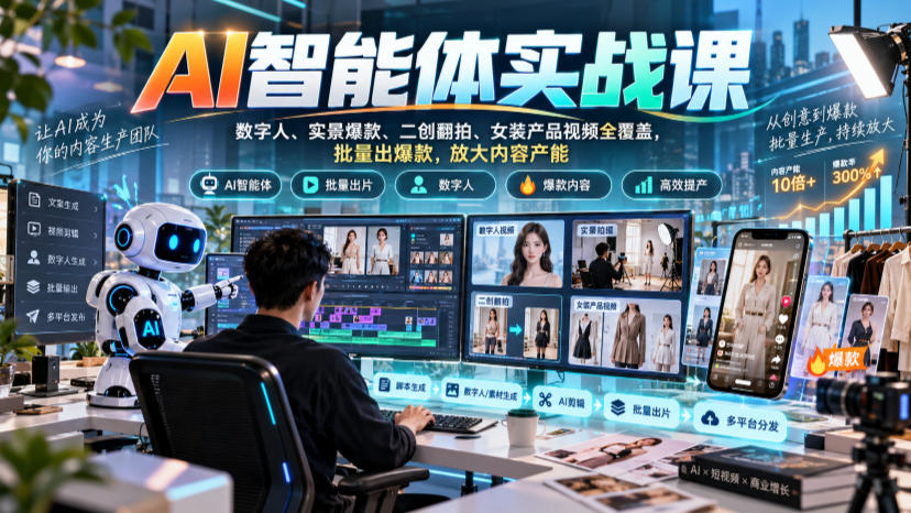 AI 智能体做视频:数字人、女装展示、二创翻拍怎么跑