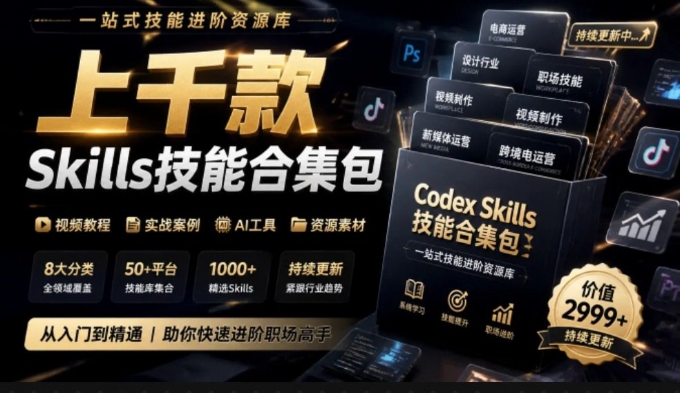 上千款AI Skills技能合集:怎么用Codex装
