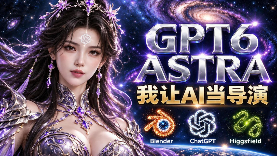让GPT-6 Astra当导演！Higgsfield和Blender实战打造30秒玄幻精准运镜短片
