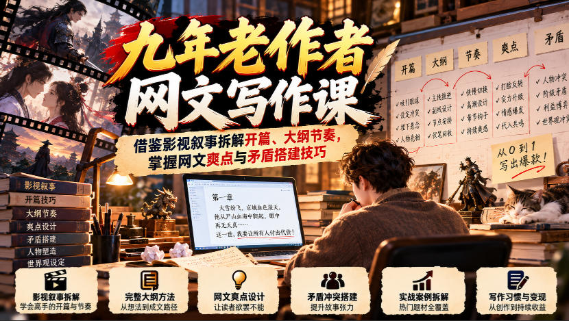 九年老作者的网文写作课:用电影叙事拆开篇和大纲